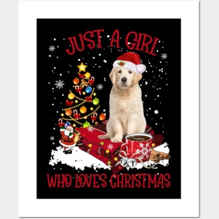 Golden Retriever Just A Girl Who Loves Christmas Posters and Art